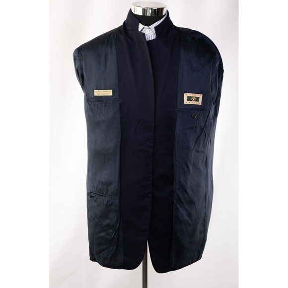 Joseph Abboud Mens Sz 42L 100% All Wool Super 100s Blue Blazer Sport Coat Jacket - Picture 9 of 12